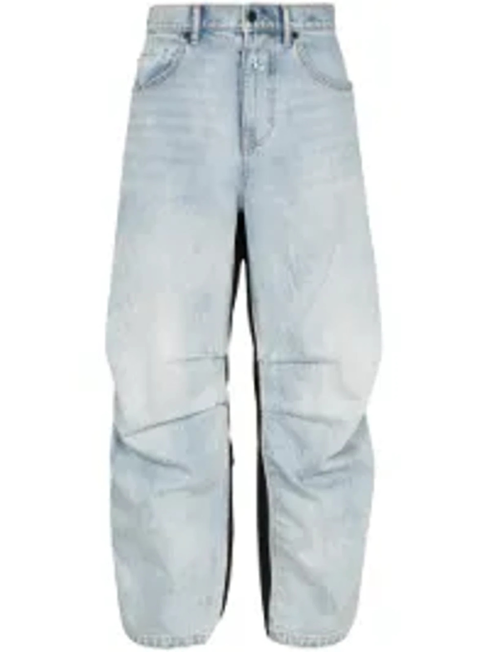 Alexander Wang Oversized Blue Hybrid Contrast-Panel Size 26 Denim Jeans